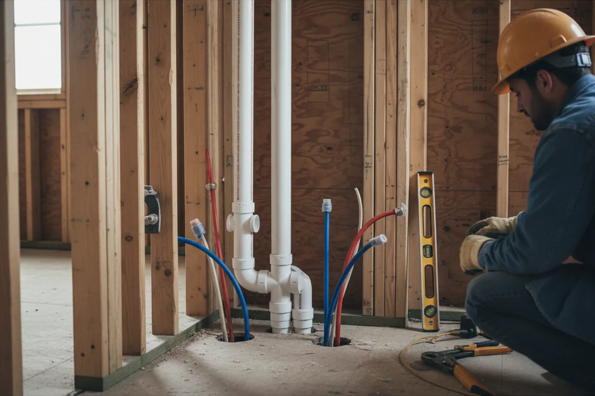 Drain and supply rough-in during Drain Cleaning in Strawberry Point
